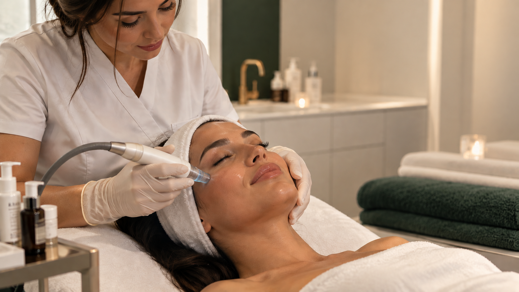 Huidbehandeling in een moderne beautykliniek